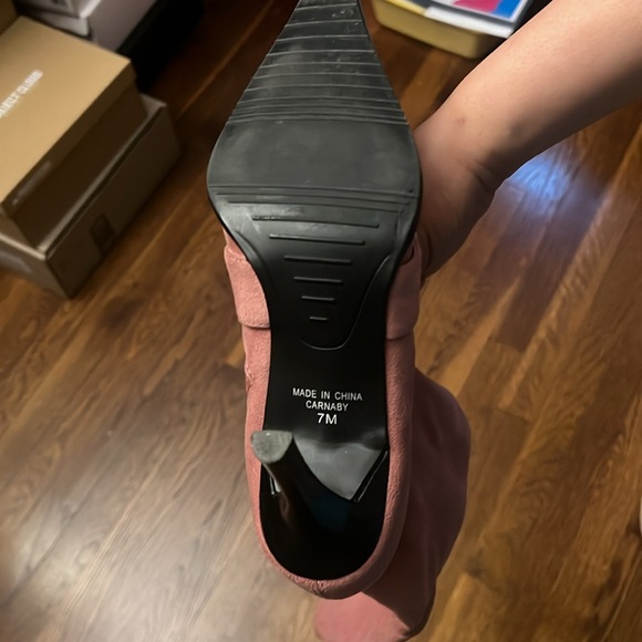 Elegant Pink Knee-High Stiletto Boots 3.5 in heel - Picture 3 of 3